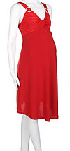 Red maternity cocktail dress.